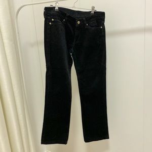 7 for all mankind black velvet jeans/trousers